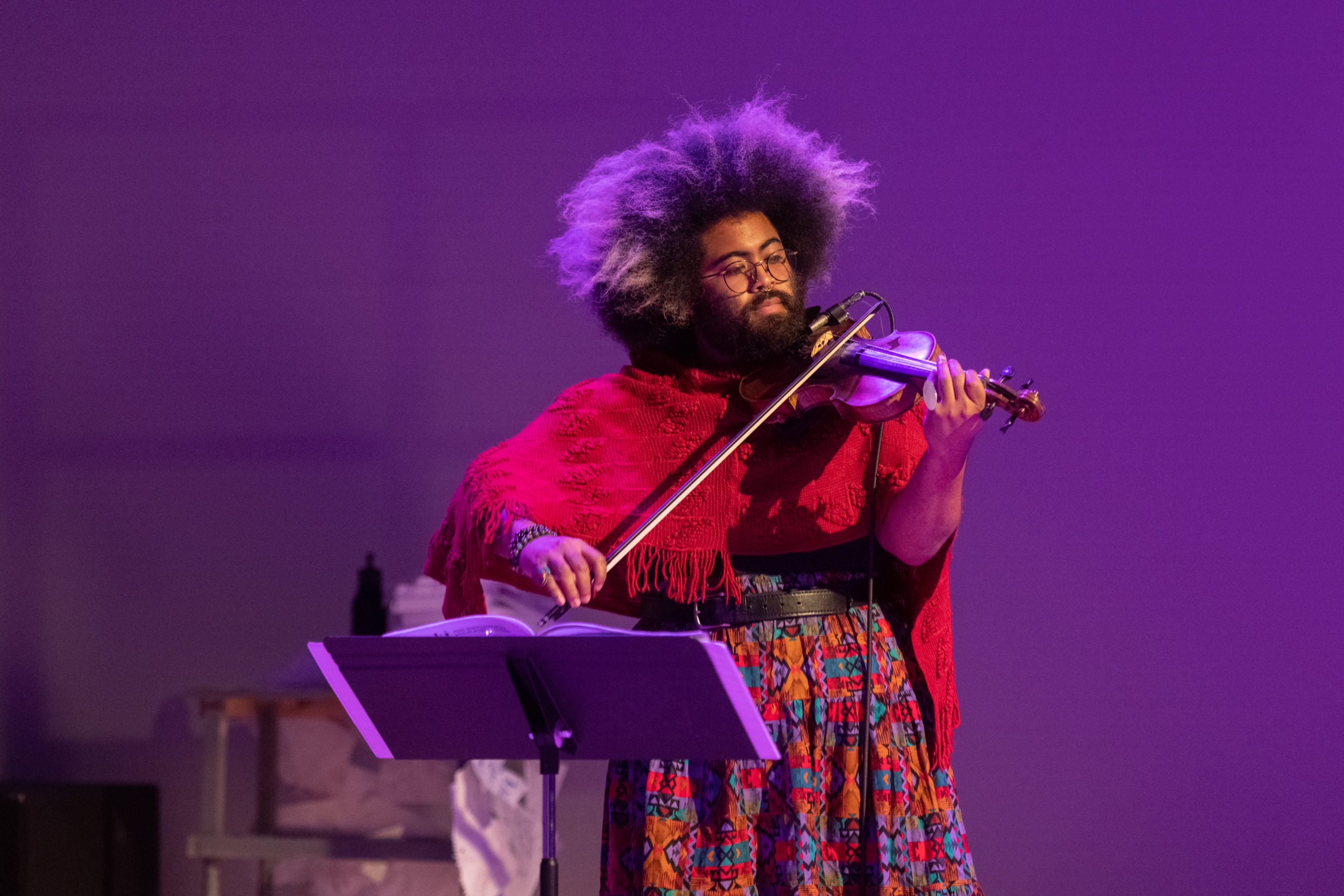 Darian Donovan Thomas performs original music for Doña Mañana. Image by Filip Wolak, courtesy of The Whitney Museum of American Art